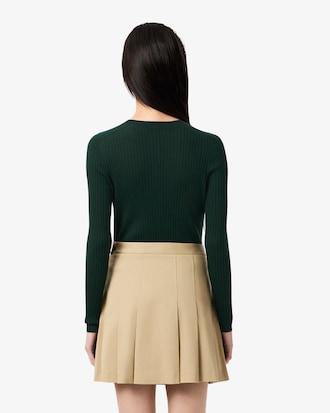 Rib Knit Merino Wool Cardigan Product Image