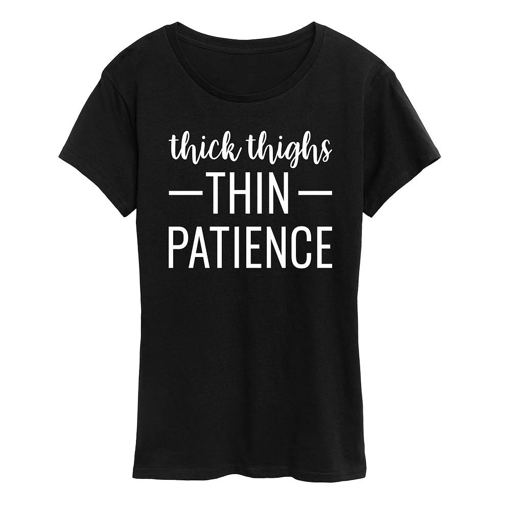 Women's Thick Thighs Thin Patience Graphic Tee,  Product Image