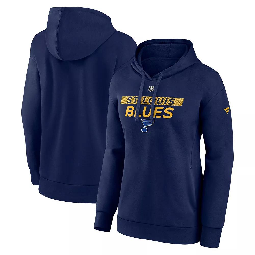 Women's Fanatics Navy St. Louis Blues Authentic Pro Core Primary Fleece Pullover Hoodie,  Product Image