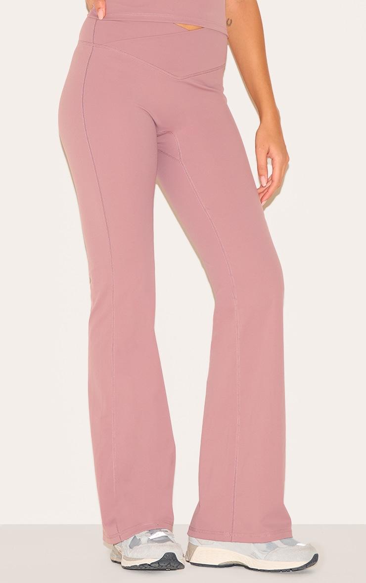 Mauve Sculpt Wrap Waist Yoga Pants Product Image