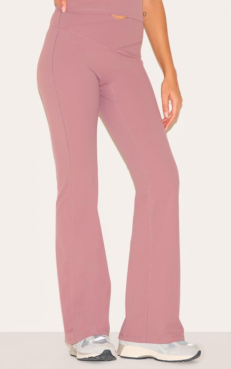 Mauve Sculpt Wrap Waist Yoga Pants Product Image