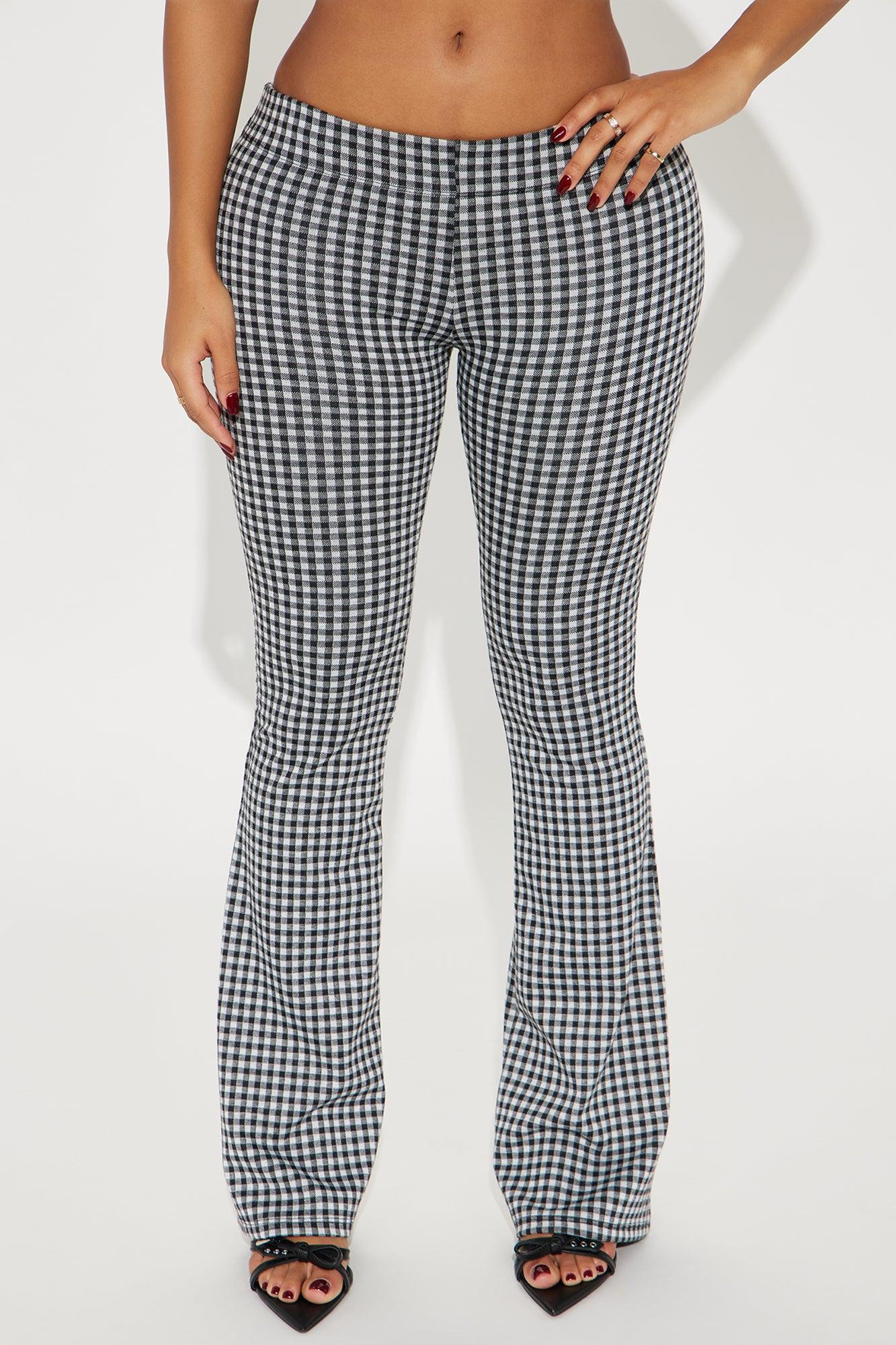 Mellie Gingham Flare Pant - Black/combo Product Image