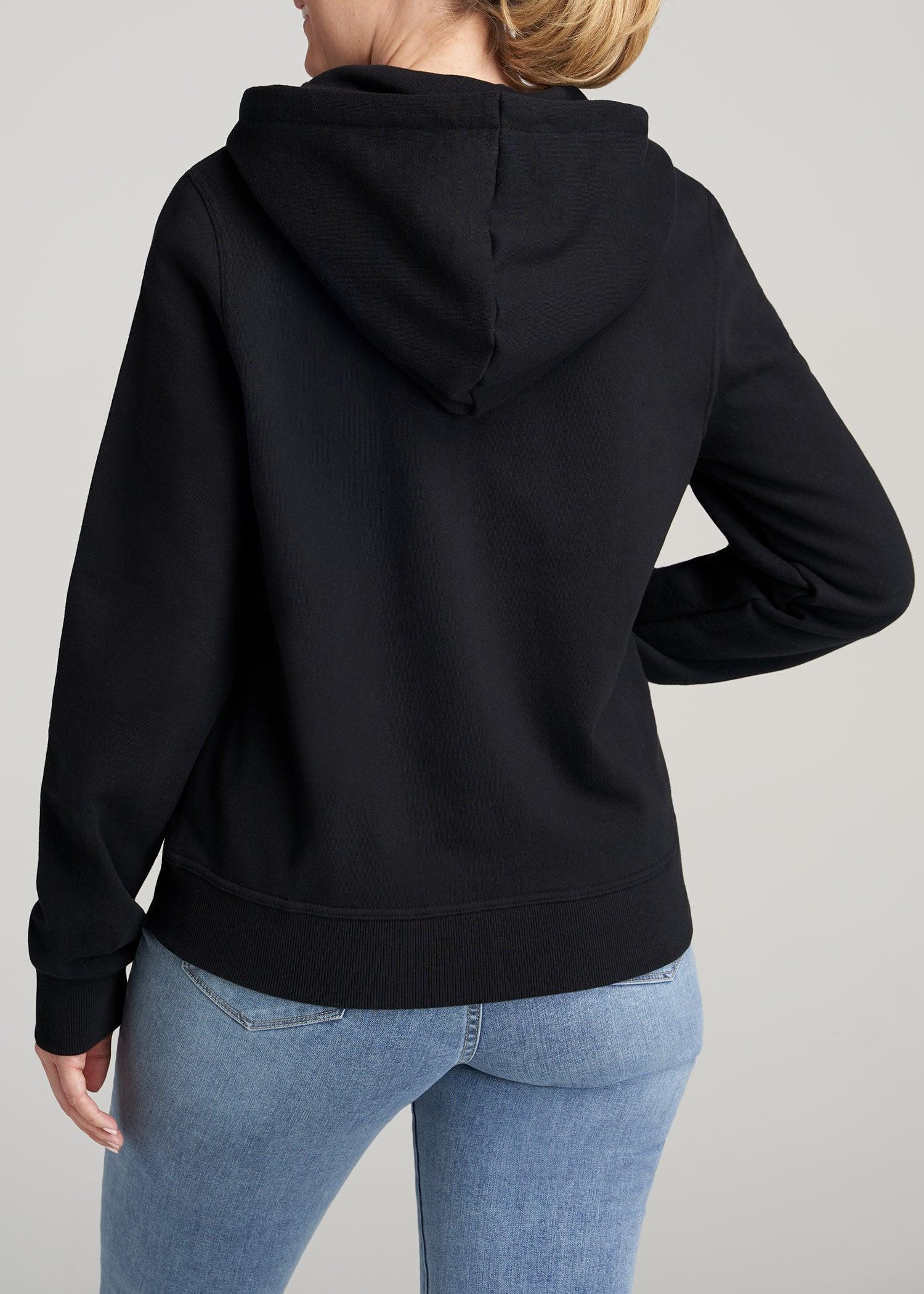 Wearever Fleece Full-Zip Hoodie for Tall Women in Black Female Product Image