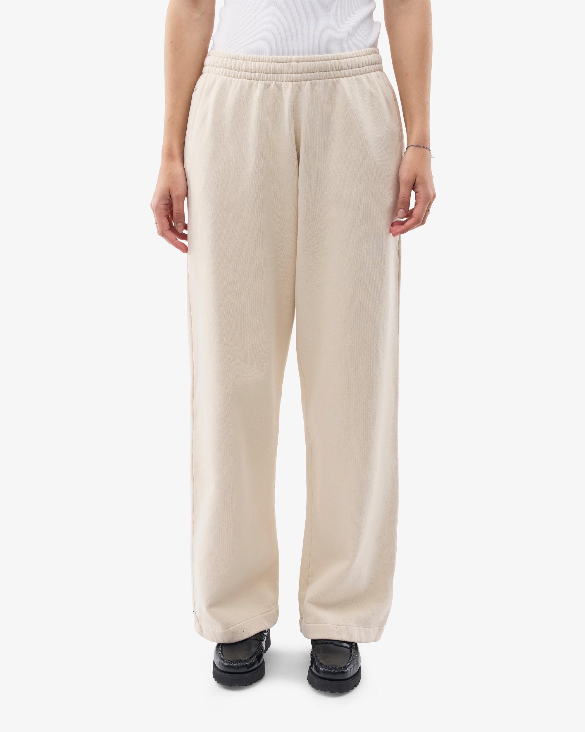 Organic Straight Leg Sweatpants - Ivory White Product Image