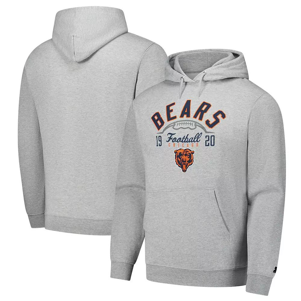 Men's Starter  Heather Gray Chicago Bears Pullover Hoodie, Size: XXL, Grey Product Image