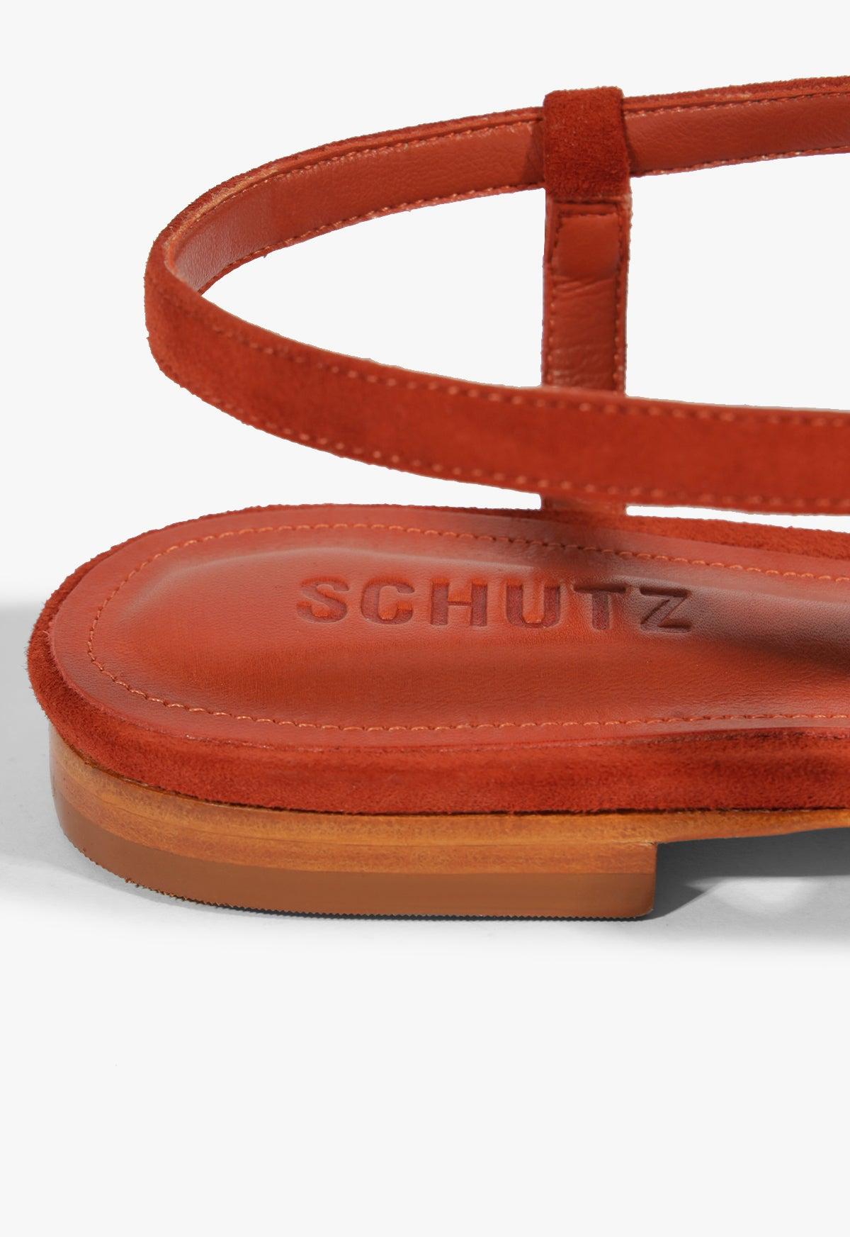 Lisa Red Suede Flat Sandal Product Image