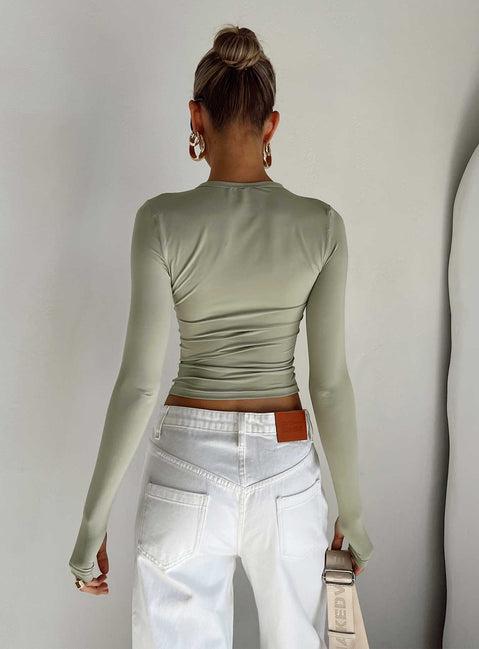 Farro Long Sleeve Top Sage Product Image