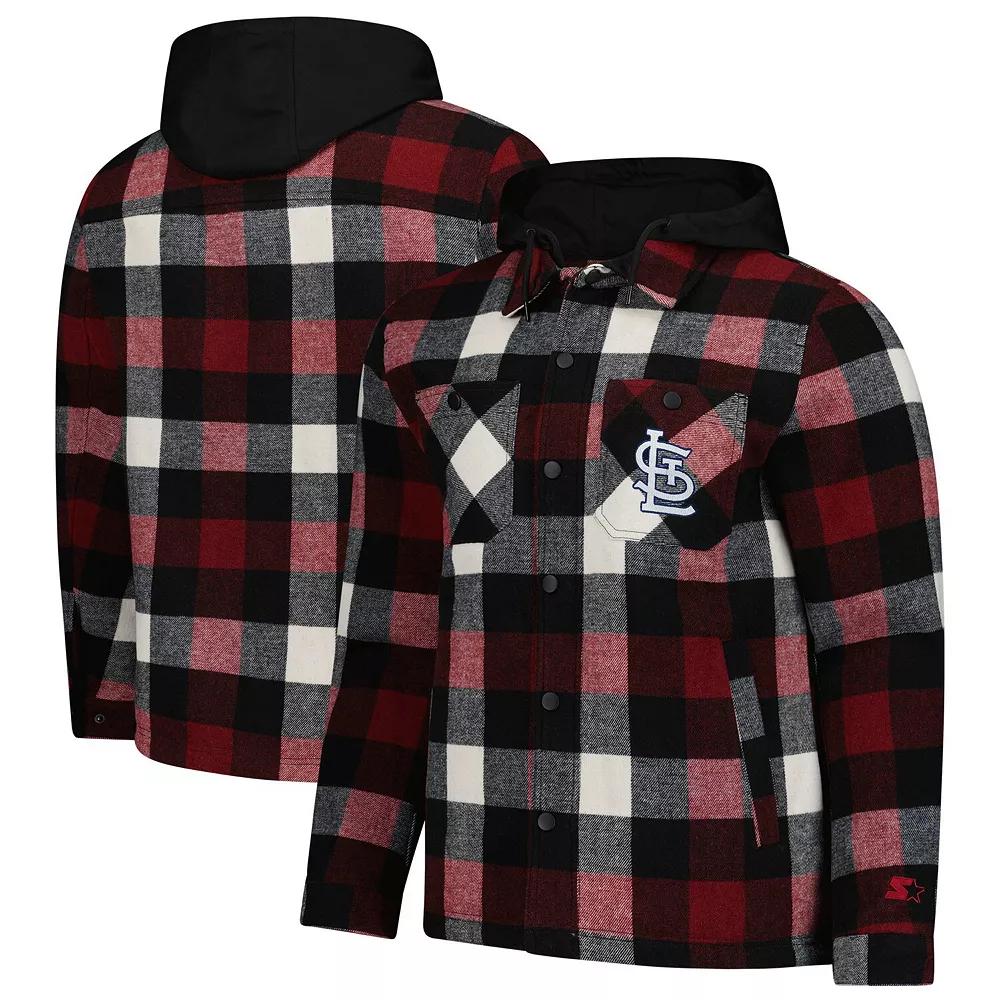 Men's Starter Red/Black St. Louis Cardinals Sherpa Full-Zip Hoodie Jacket, Size: Large Product Image