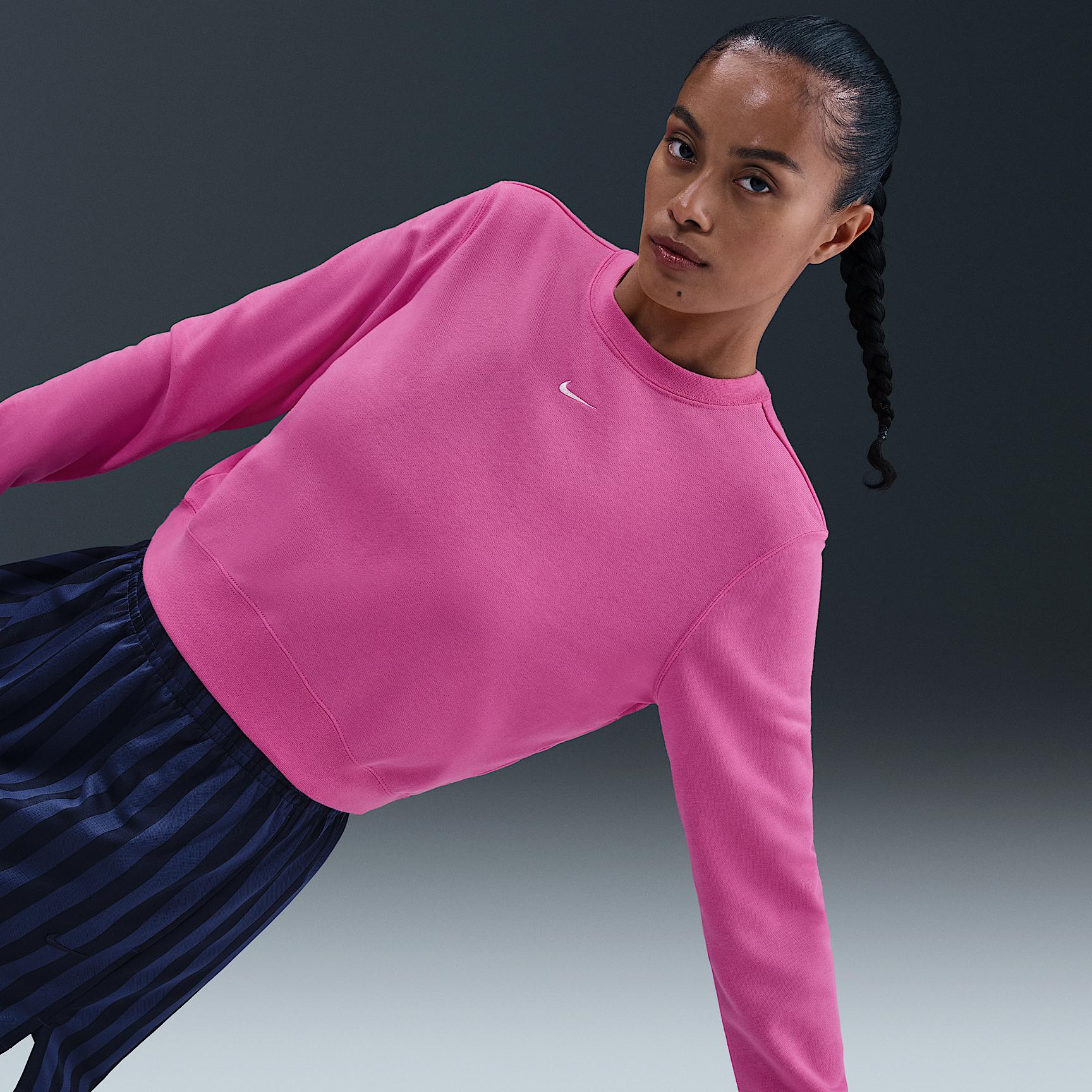 Womens Nike Sportswear Chill Terry Crew-Neck French Terry Sweatshirt | HV2393-675 Product Image
