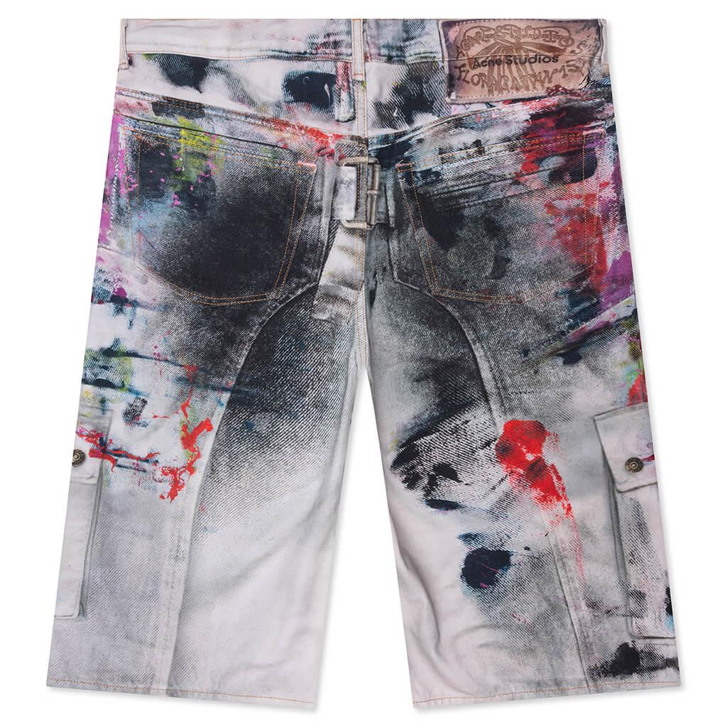 Denim Shorts - White/Multi Male Product Image