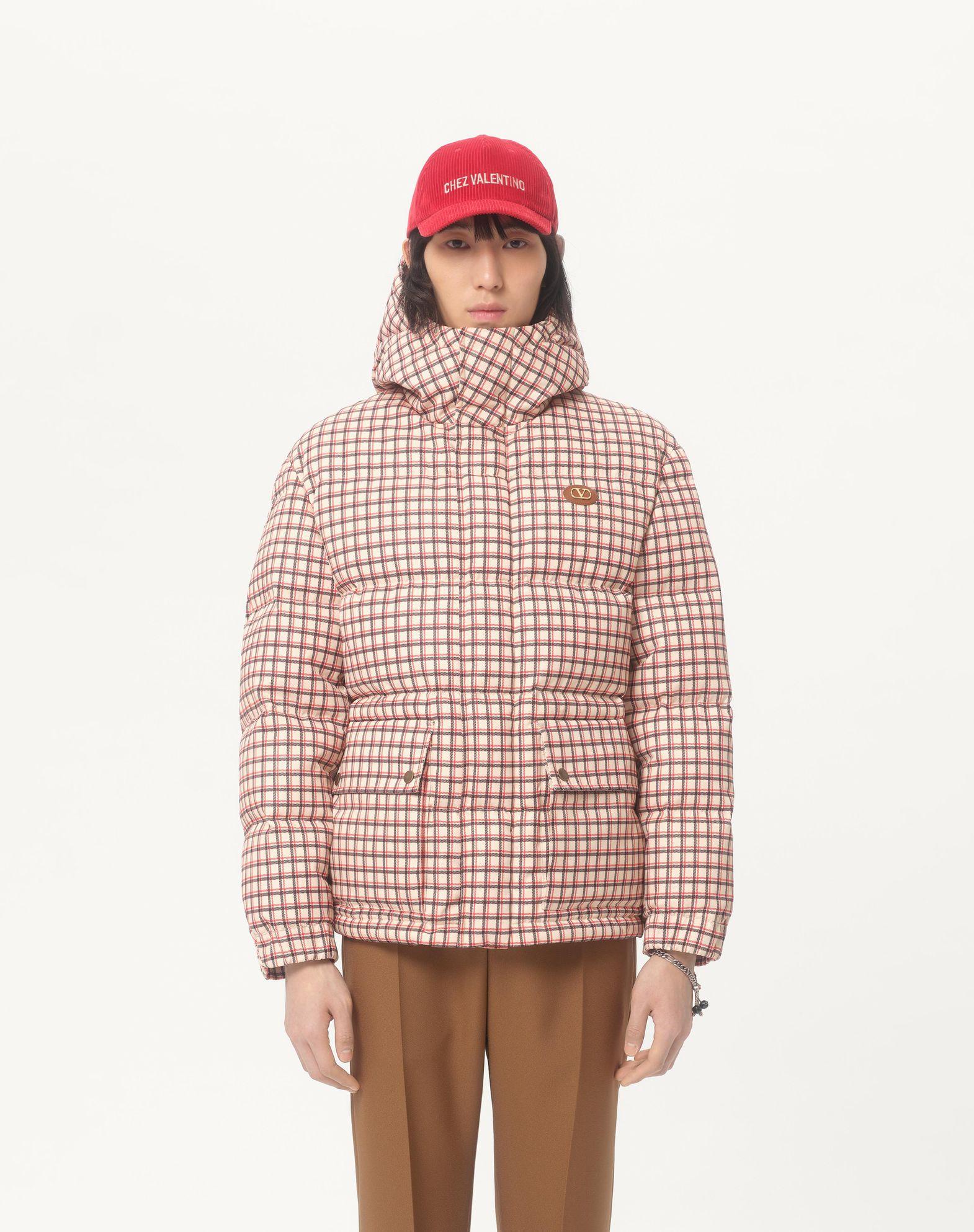 Nylon Hooded Down Jacket With Vlogo Patch Product Image