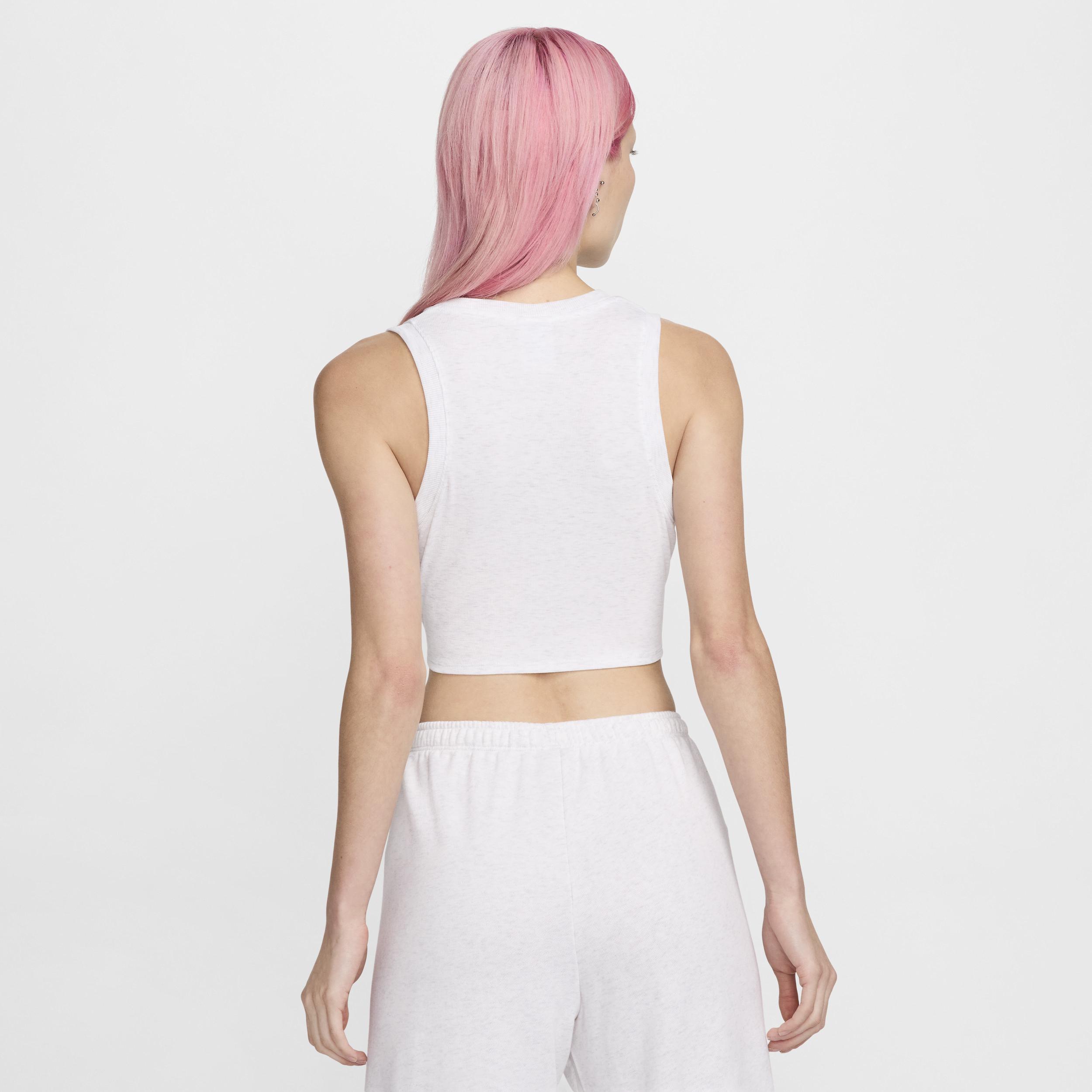 Womens Nike Sportswear Chill Knit Tight Cropped Mini-Rib Tank Top | FB8279-051 Product Image