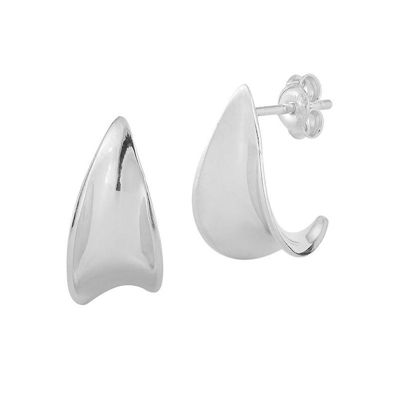 Sunkissed Sterling Sterling Silver Concave Huggie Earrings, Women's, Silver Tone Product Image
