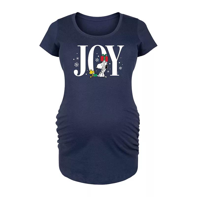 Maternity Peanuts Snoopy Woodstock Joy Graphic Tee, Womens Blue Product Image