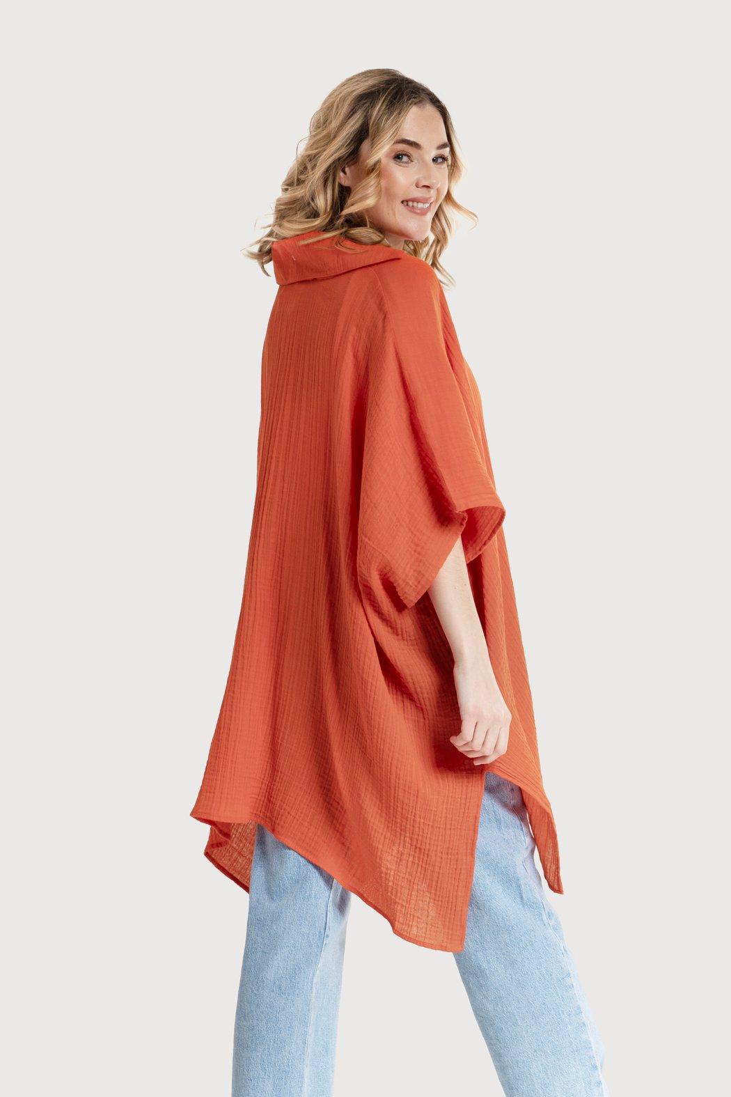 Oversized Textured Cotton Shirt Product Image