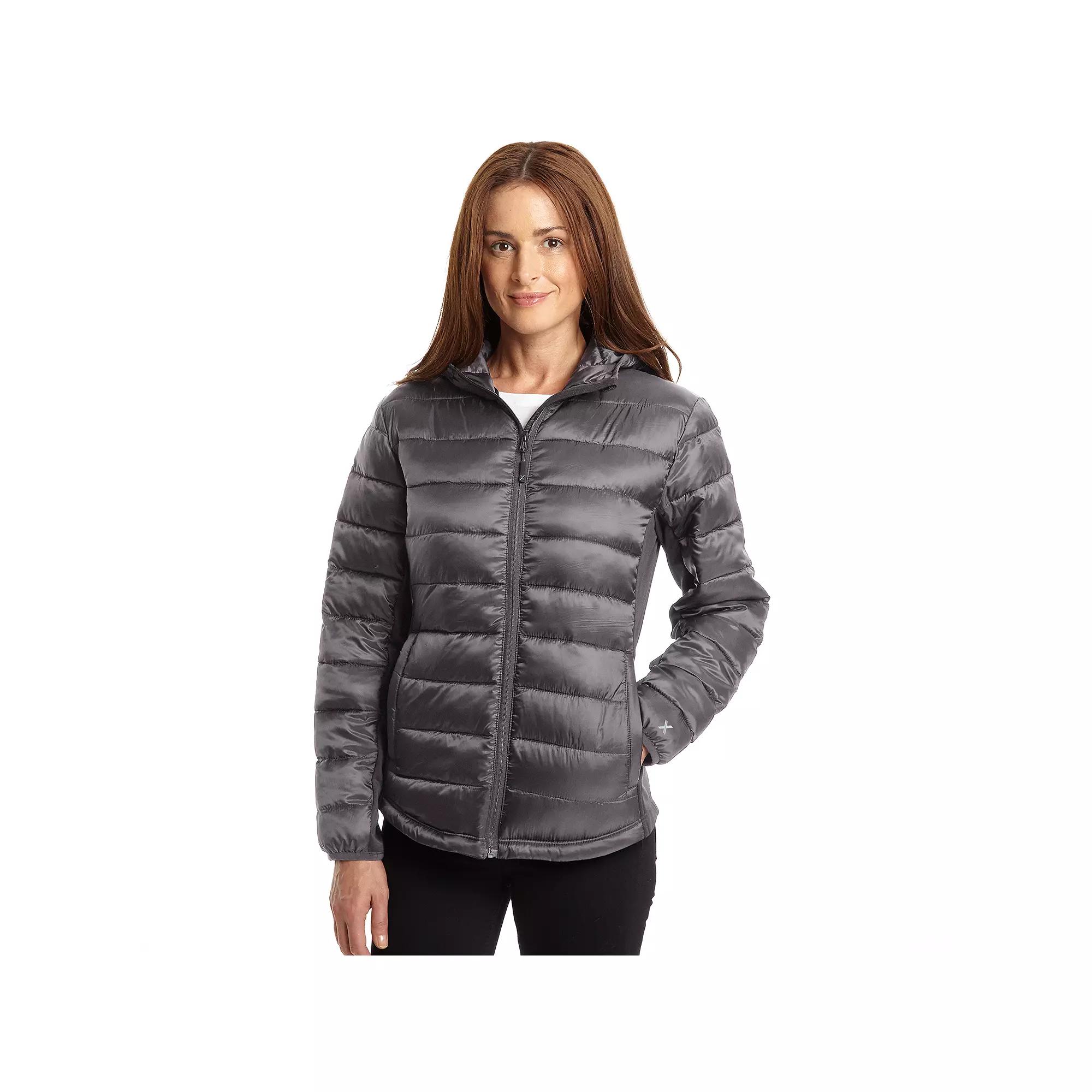 Plus Size Excelled Hybrid Hooded Puffer Jacket, Women's, Size: 3XL, Gray Product Image