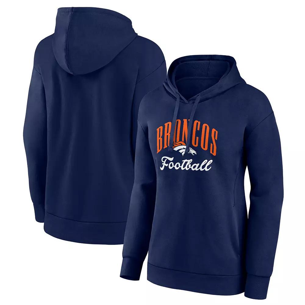 Women's Fanatics Navy Denver Broncos Team Logo Victory Script Pullover Hoodie,  Product Image