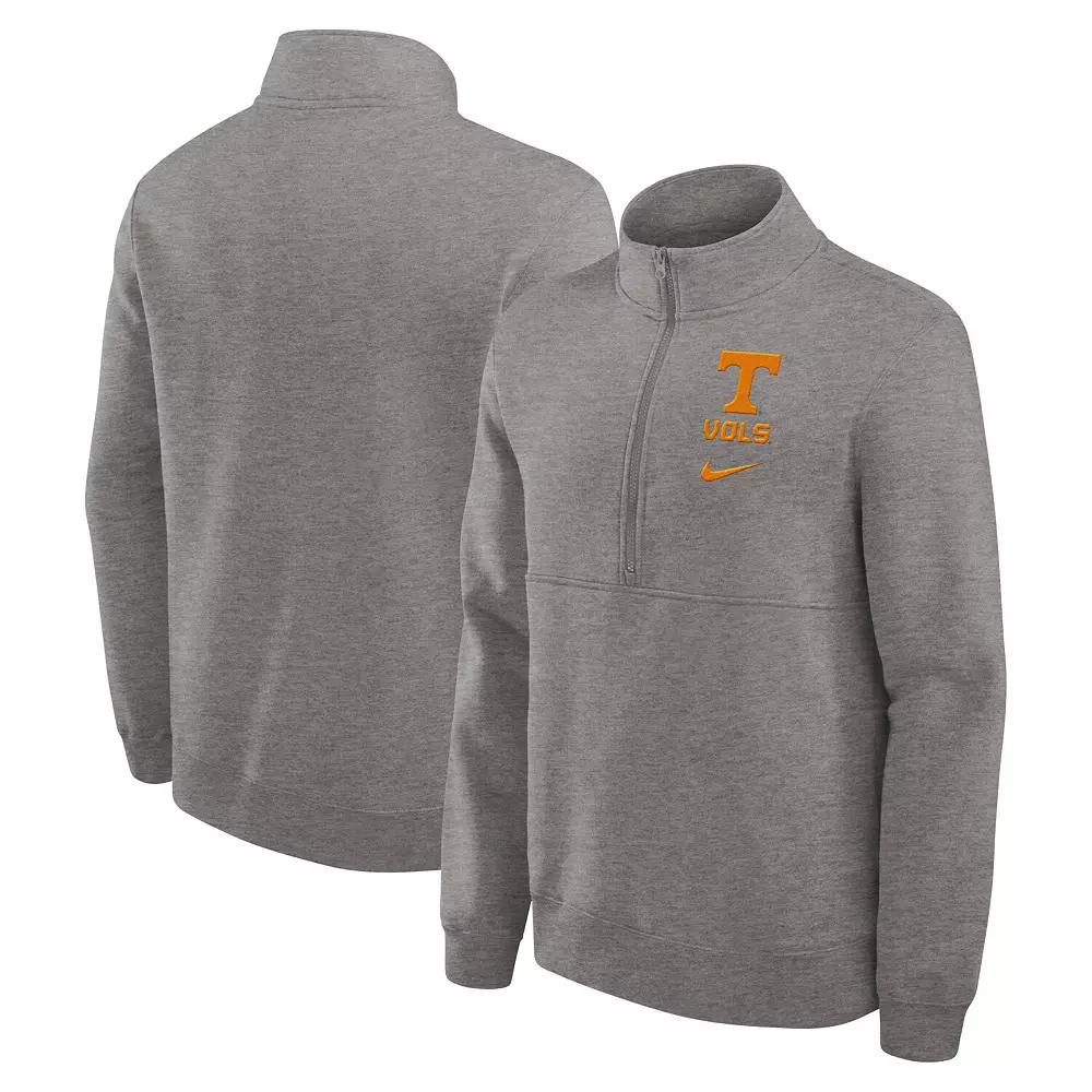 Men's Nike Heather Gray Tennessee Volunteers Primetime Club Half-Zip Sweatshirt,  Product Image