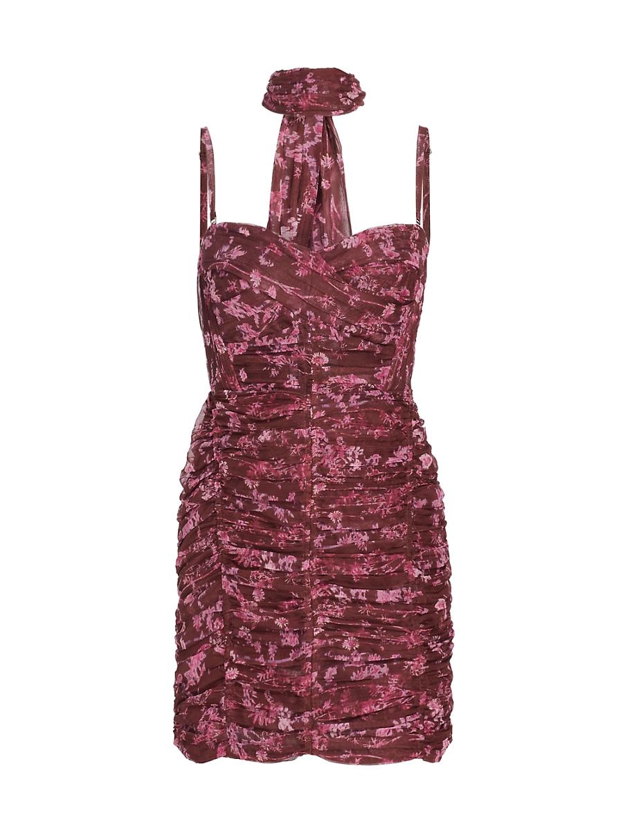 Womens Ayla Floral Ruched Minidress Product Image