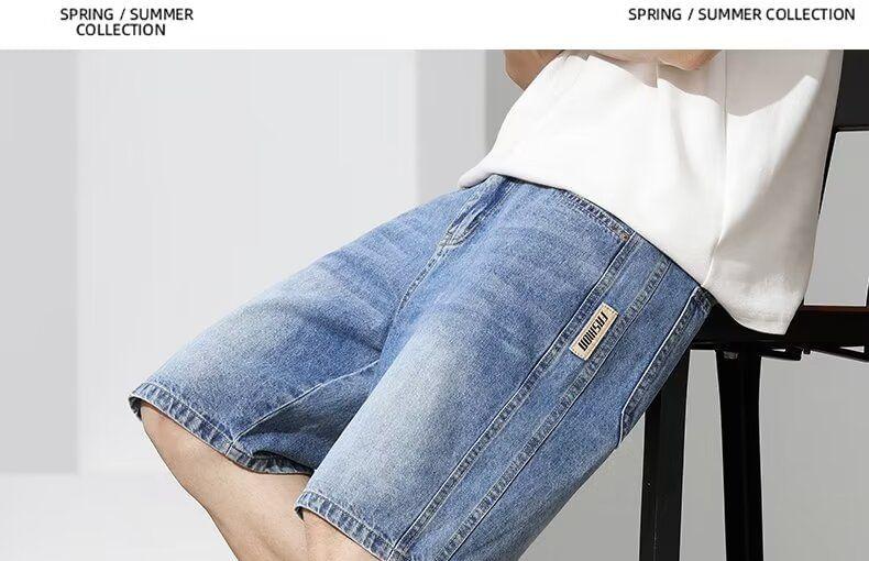 Mid Rise Washed Denim Shorts Product Image