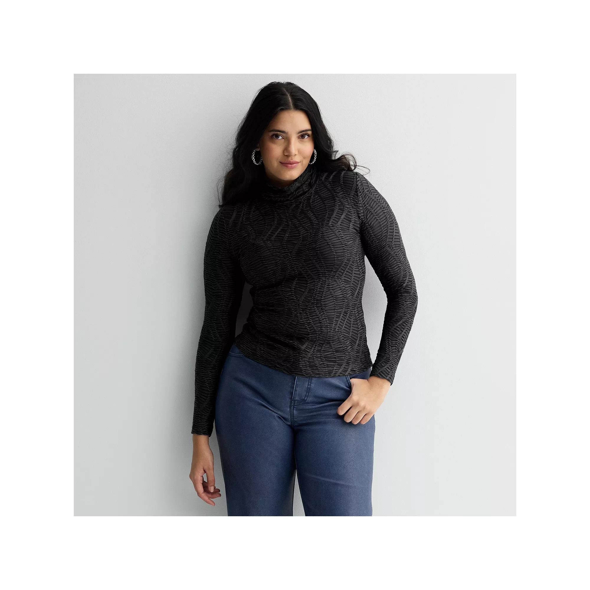 Women's INTEMPO™ Long Sleeve Mockneck Textured Top,  Product Image