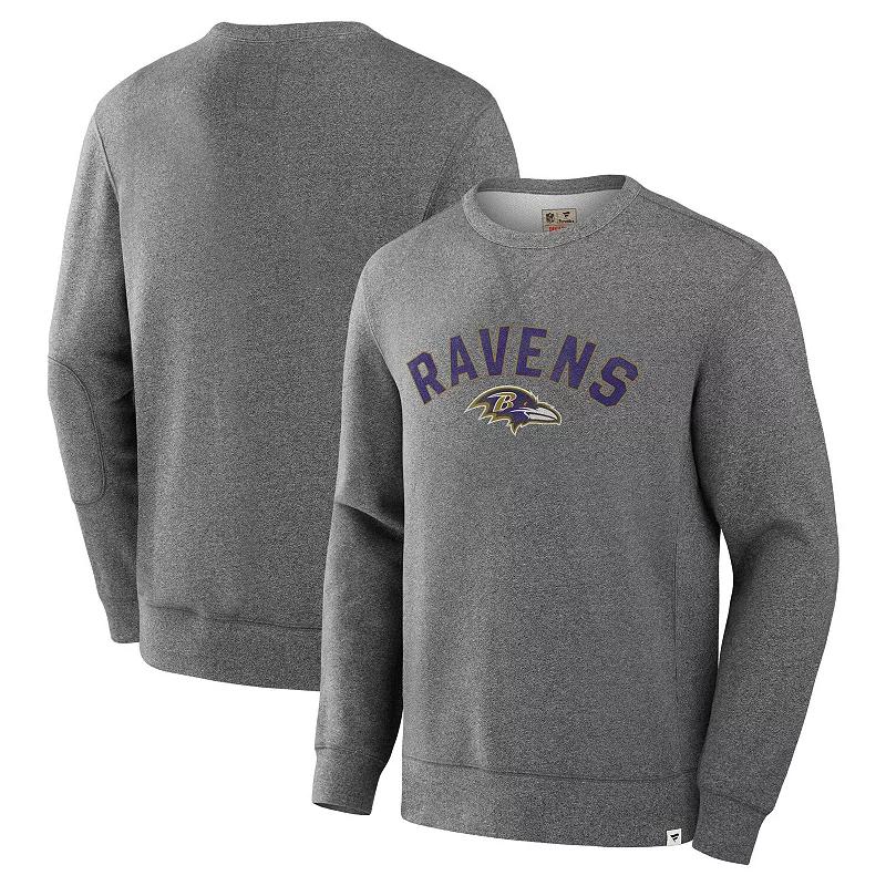 Men's Fanatics  Heather Gray Green Bay Packers Loop Terry Pullover Sweatshirt, Size: Medium, Grey Product Image