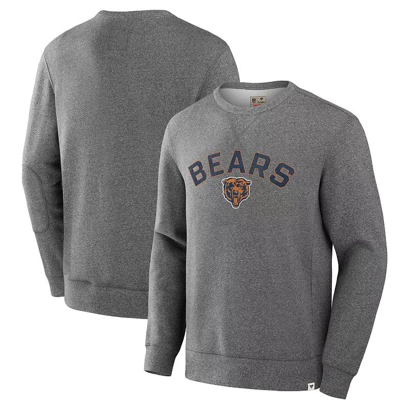 Mens Fanatics Heather Gray Chicago Bears Loop Terry Pullover Sweatshirt Product Image