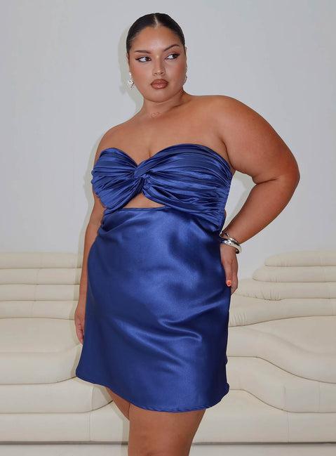 Shellie Mini Dress Blue Curve Product Image