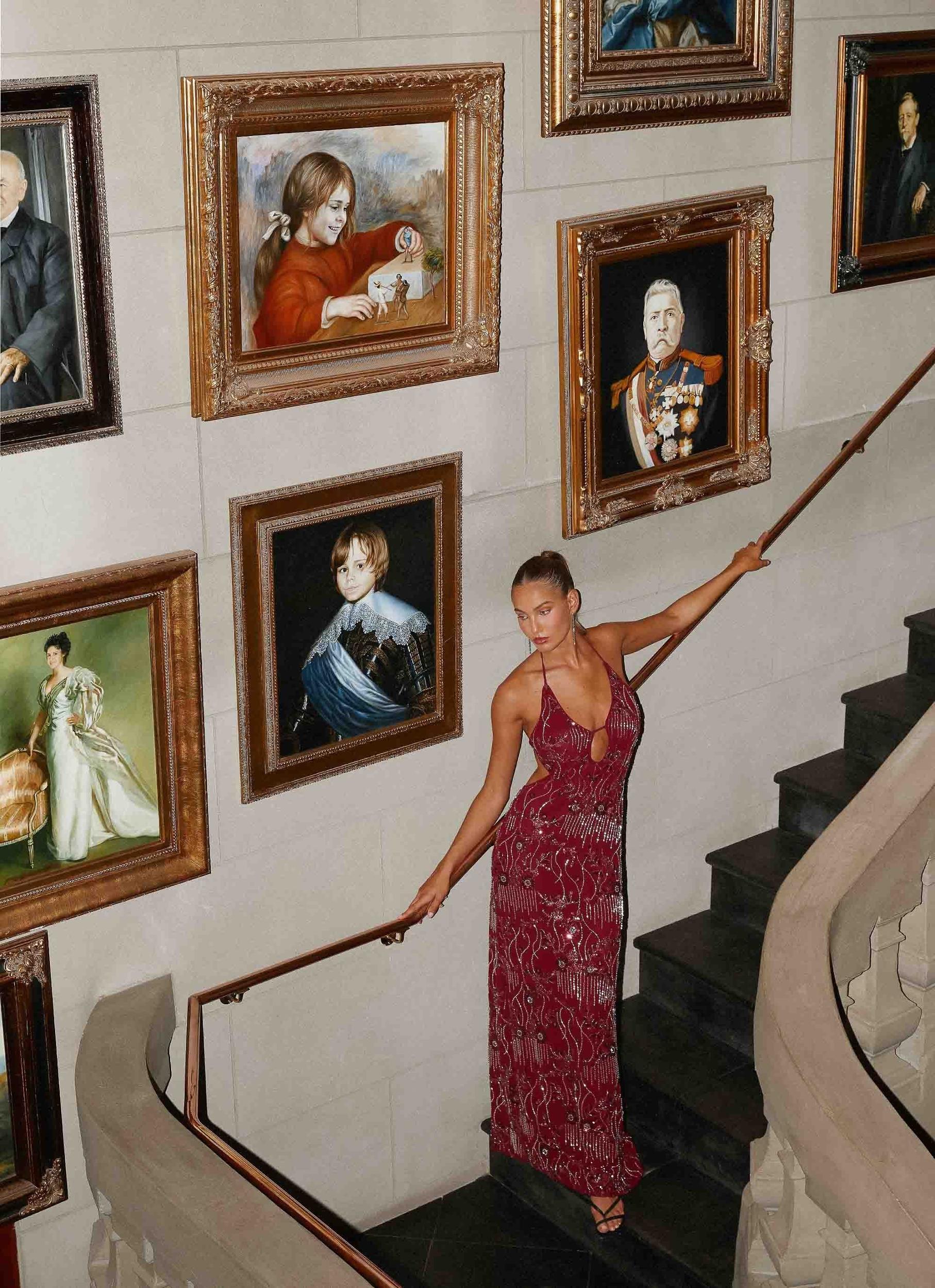 All For Love Maxi Dress - Burgundy Product Image