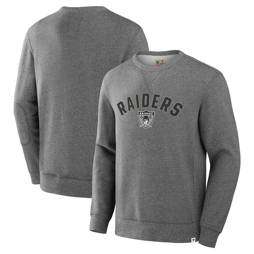 Men's Fanatics Heather Gray Las Vegas Raiders Loop Terry Pullover Sweatshirt,  Product Image