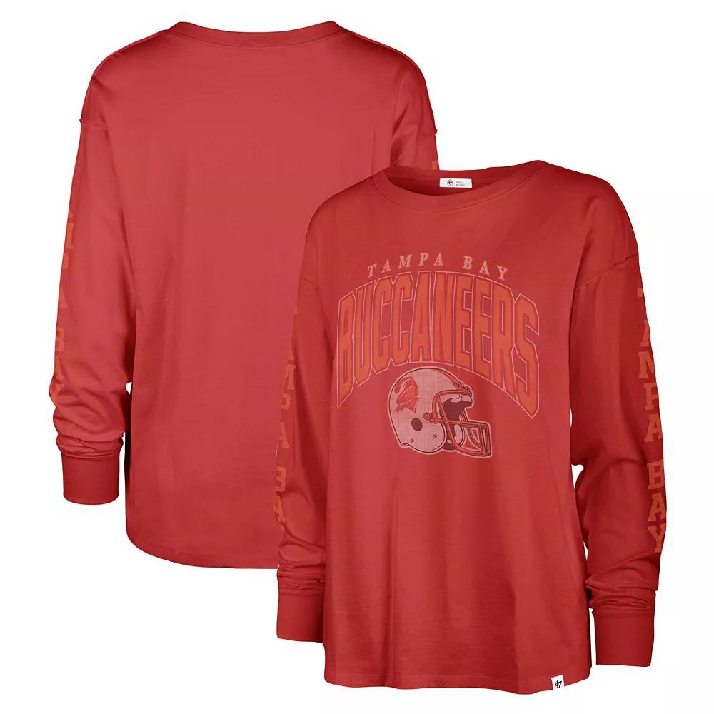 Women's '47 Red Tampa Bay Buccaneers Tom Cat Long Sleeve T-Shirt, Size: Large Product Image