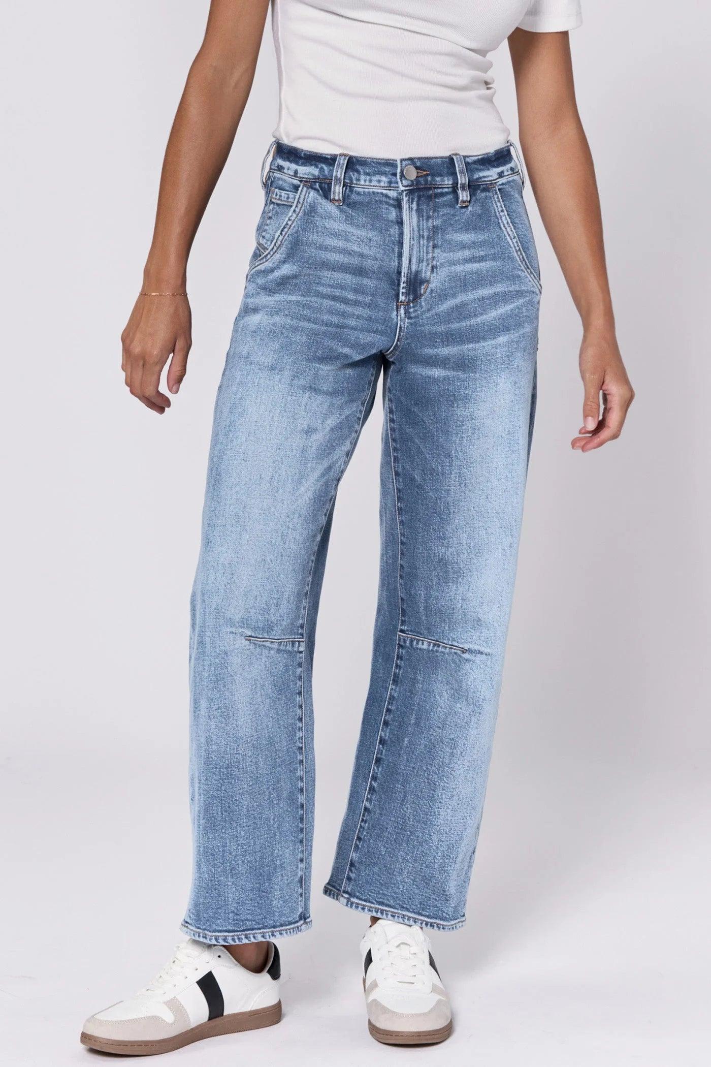 Lasso High Rise Cropped Loose Fit Jeans Product Image