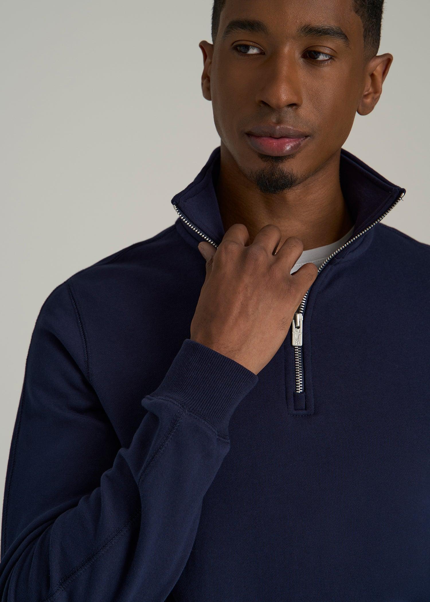 Wearever 2.0 French Terry Quarter-Zip Sweatshirt for Tall Men in Evening Blue Male Product Image