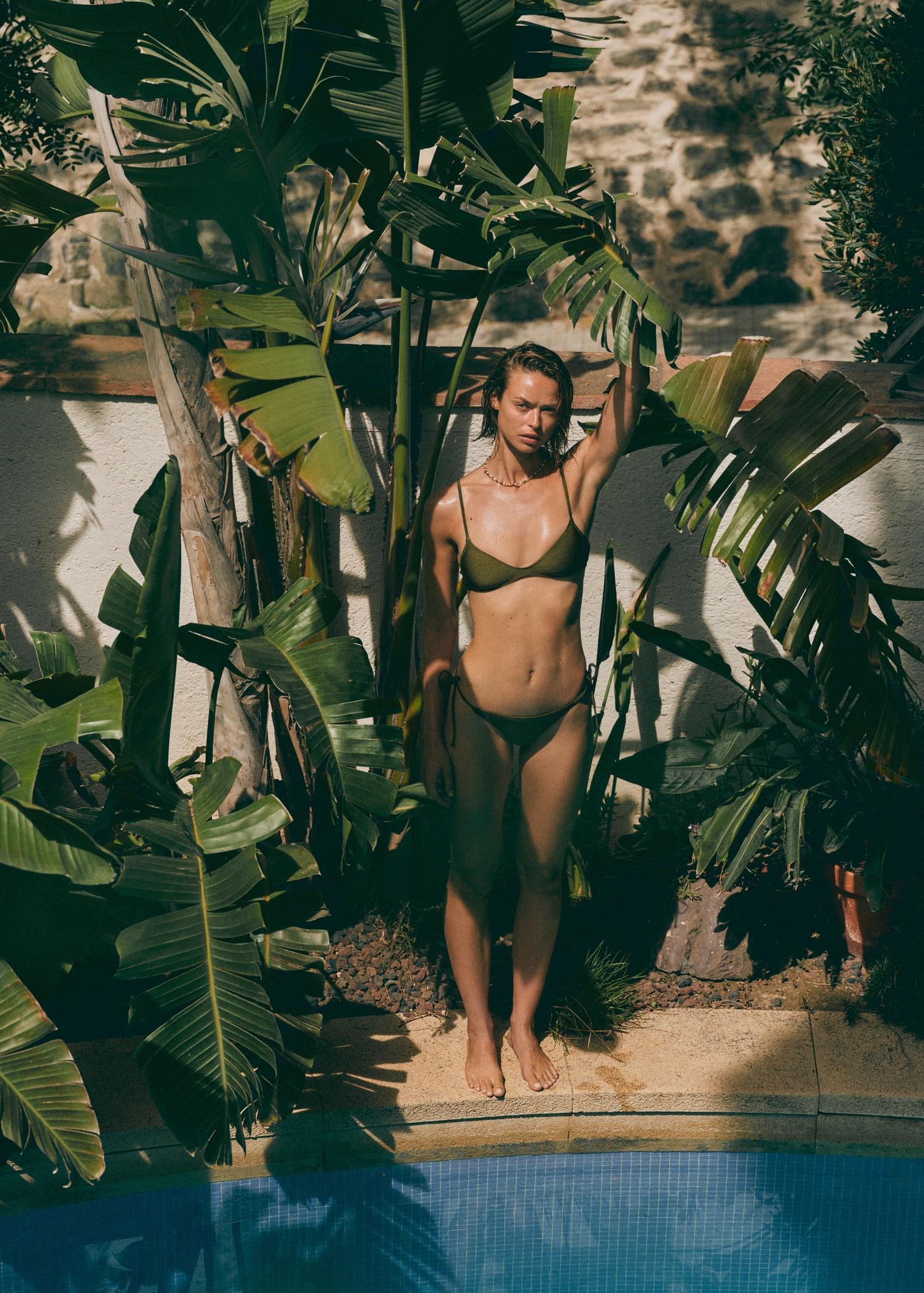 Satin-finish bikini bottoms - Women | MANGO USA Product Image