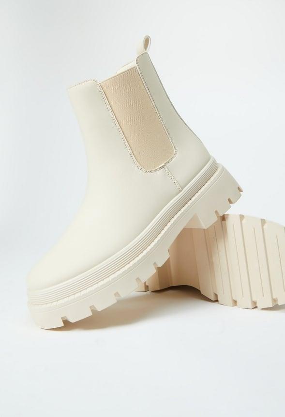 JustFab Margaux Platform Loafer Pump Womens Black/ White Size 8.5 Product Image