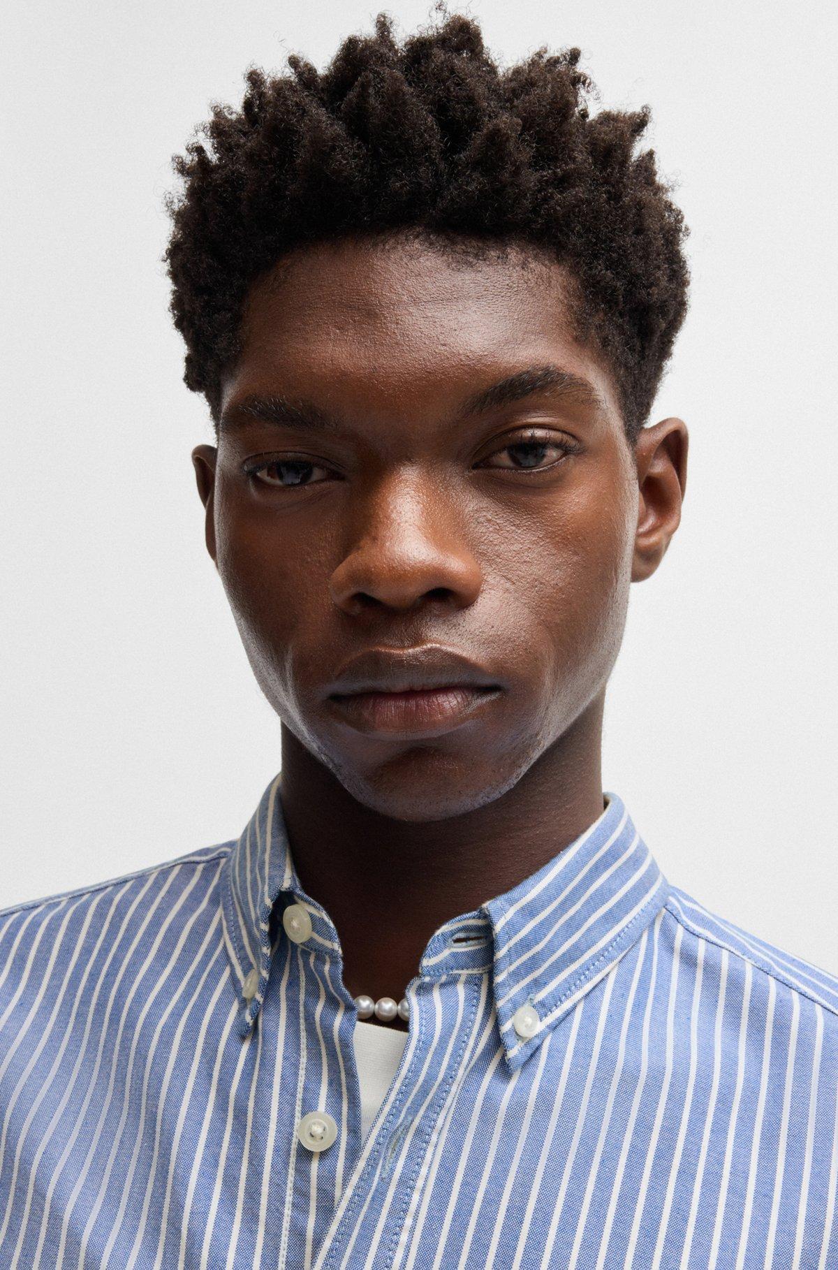 Oversize-fit button-down shirt in Oxford cotton Product Image