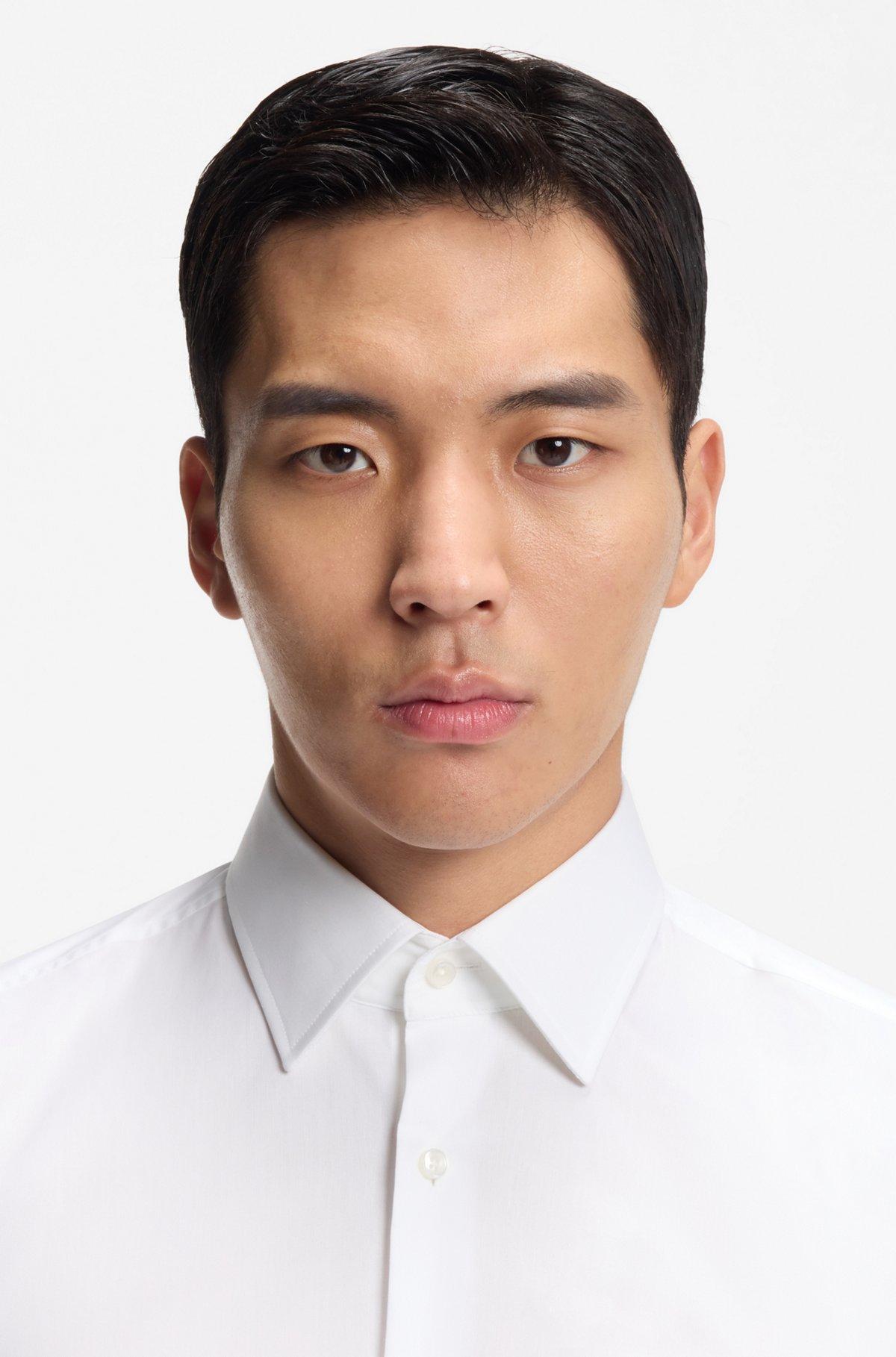 Slim-fit shirt in easy-iron cotton poplin Product Image