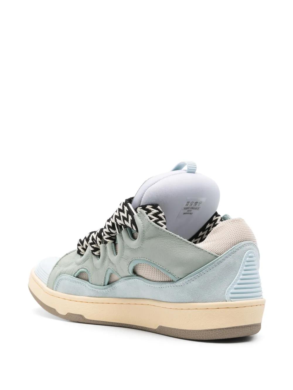 LANVIN Suede Leather Curb Sneakers Men In Blue Product Image