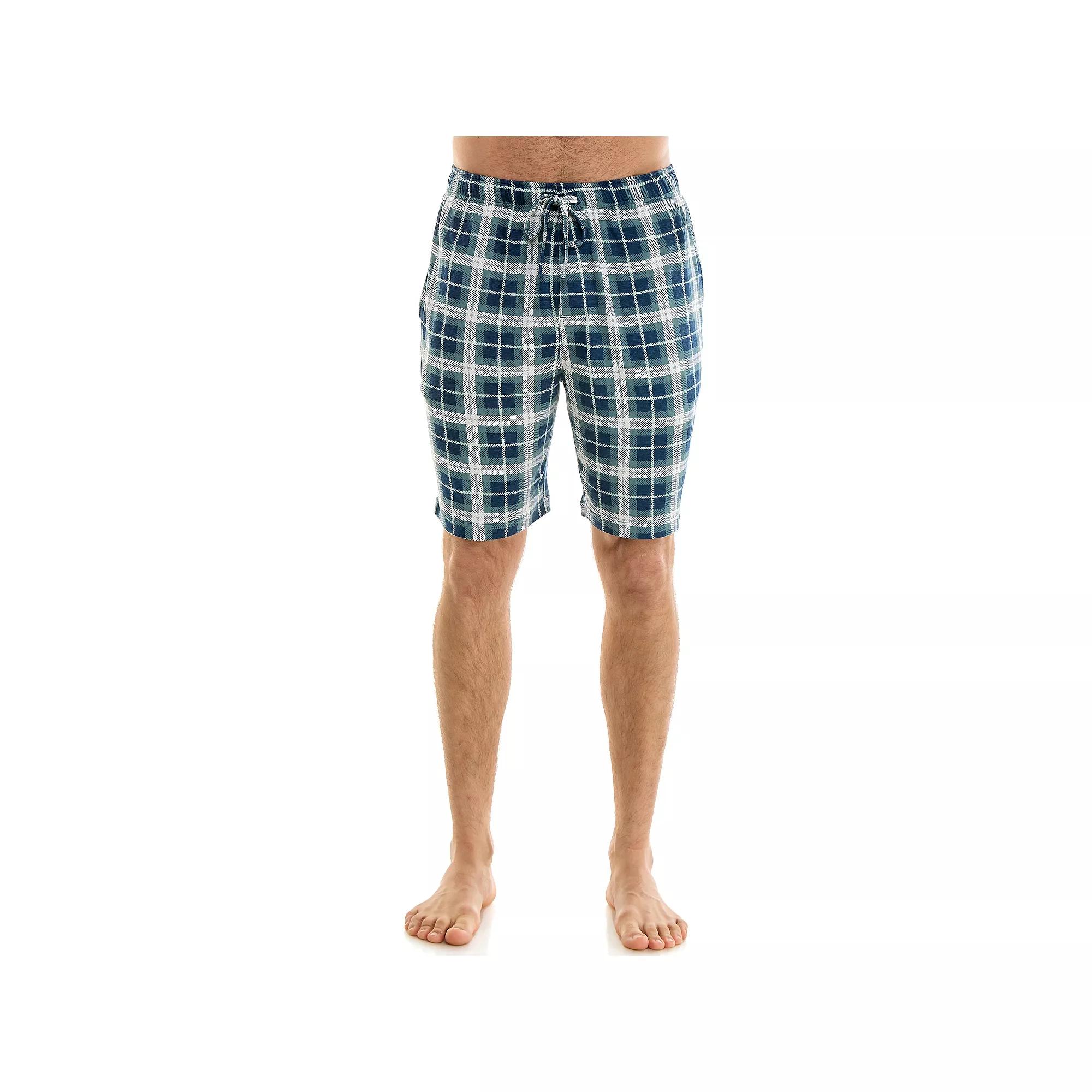 Men's Sonoma Goods For Life® Supersoft Pajama Shorts, Size: XL, Navy Green Check Blue Product Image