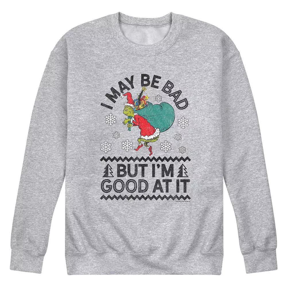 Men's Dr. Suess The Grinch Good Sweatshirt,  Product Image