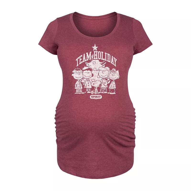 Maternity Peanuts Team Holiday Spirit Graphic Tee, Women's,  Product Image