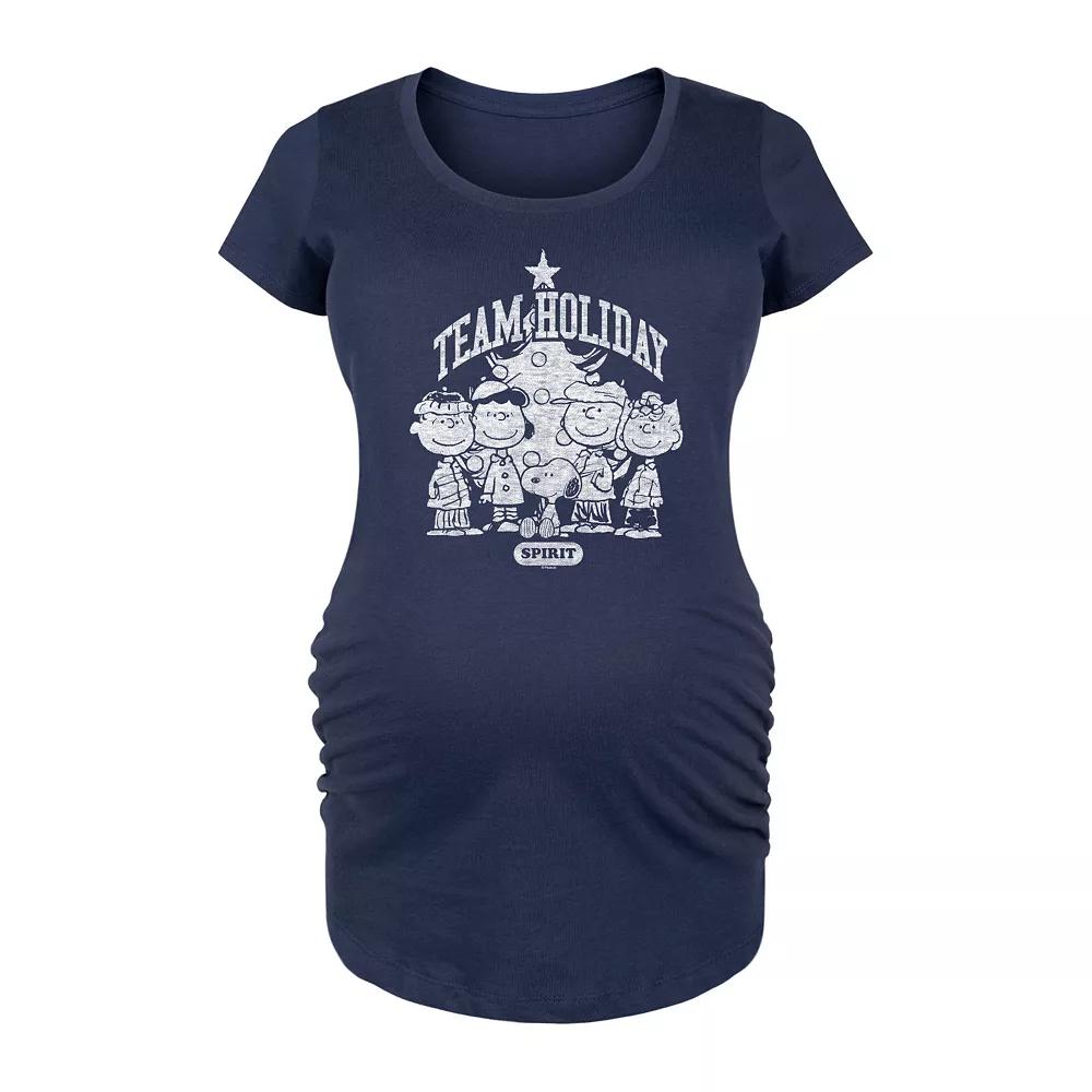 Maternity Peanuts Team Holiday Spirit Graphic Tee, Women's,  Product Image