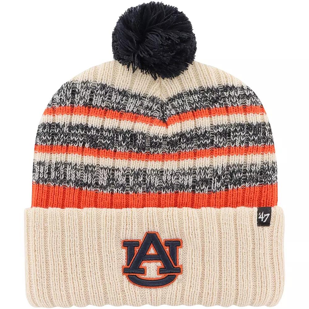 Men's '47 Khaki Auburn Tigers Tavern Cuffed Knit Hat with Pom, Beig K Product Image
