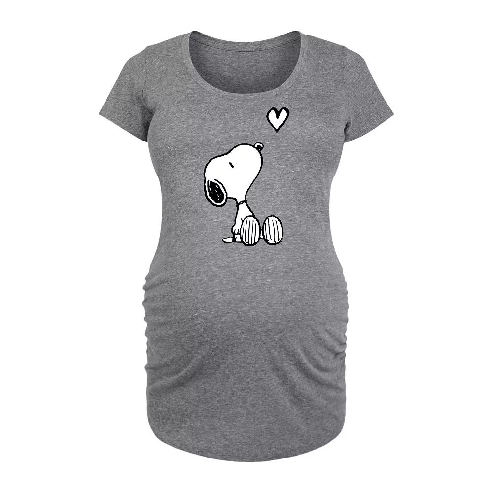 Maternity Peanuts Snoopy Heart Graphic Tee, Women's,  Product Image