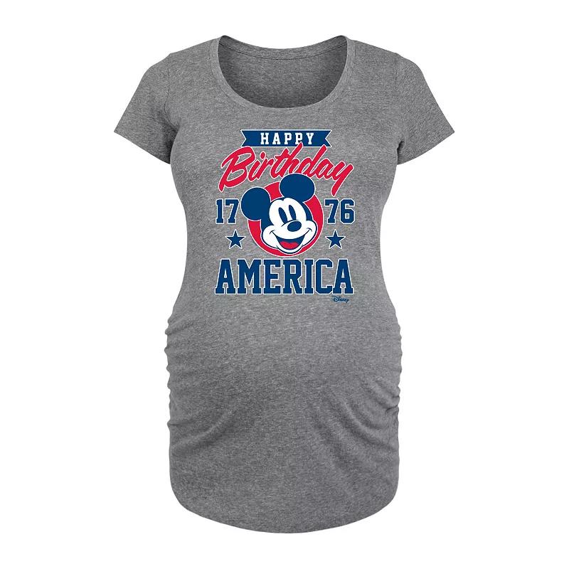 Disneys Daisy Duck Maternity American Darling Graphic Tee, Womens Grey Gray Product Image