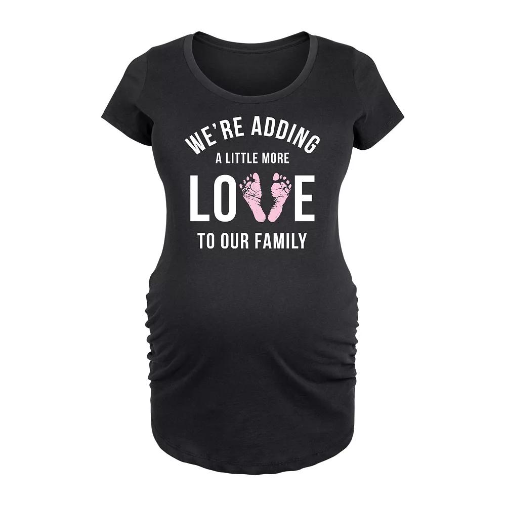 Maternity Adding More Love To Our Family Graphic Tee, Women's,  Product Image