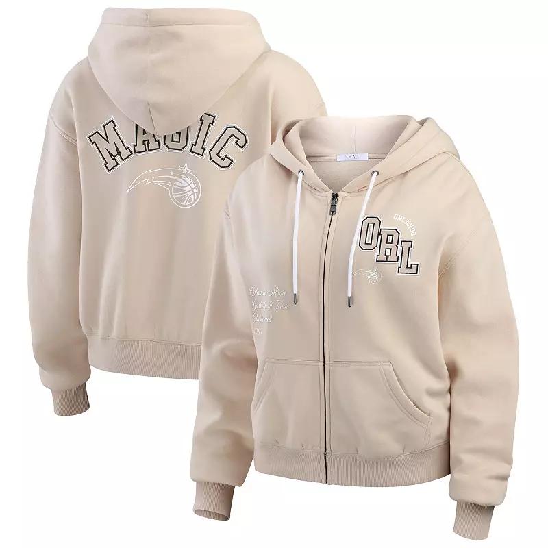 Womens WEAR by Erin Andrews Tan Orlando Magic Tonal Felt Patch Full-Zip Hoodie Product Image