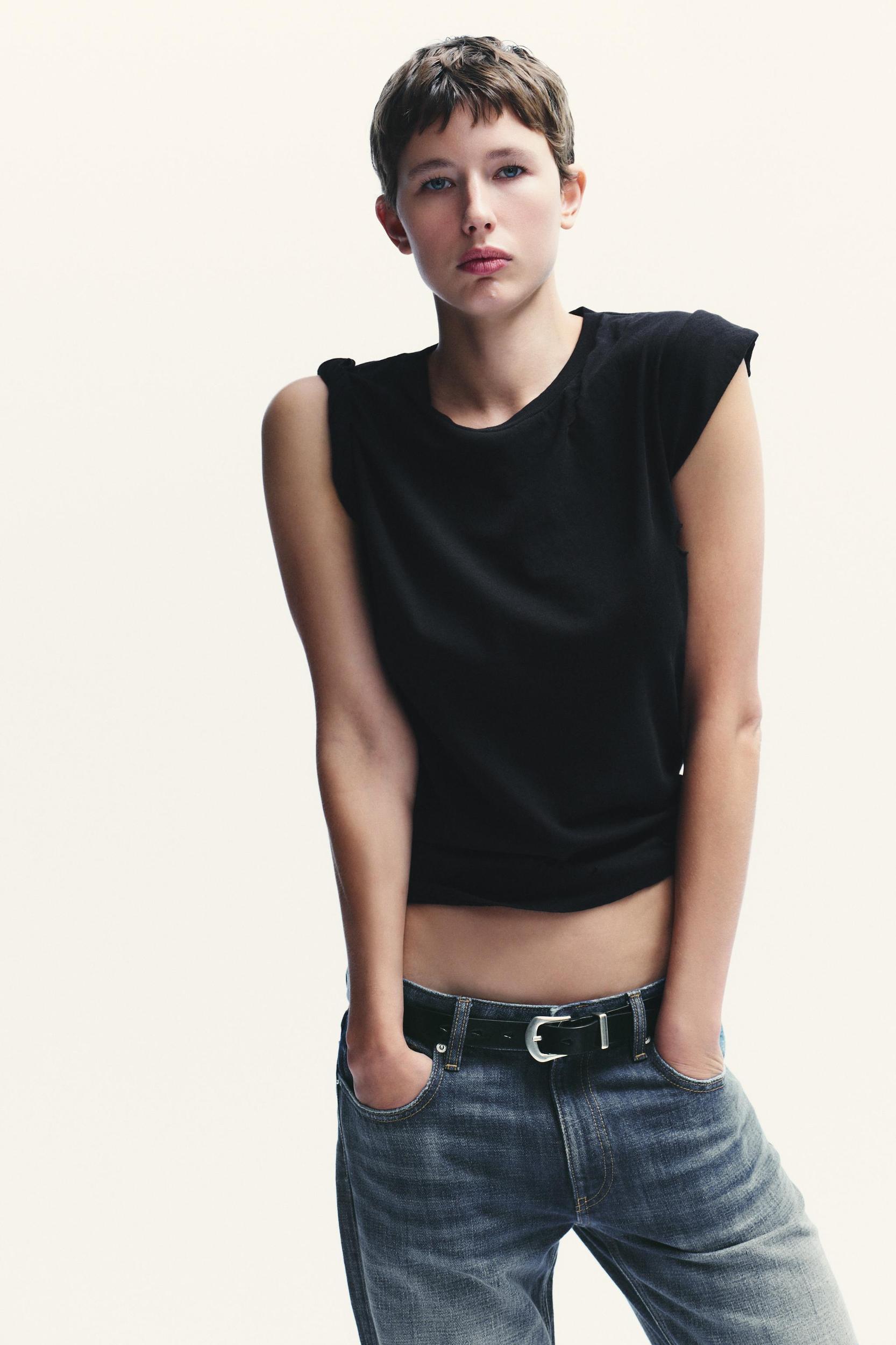 TRF LOW-RISE CROPPED STRAIGHT LEG JEANS Product Image