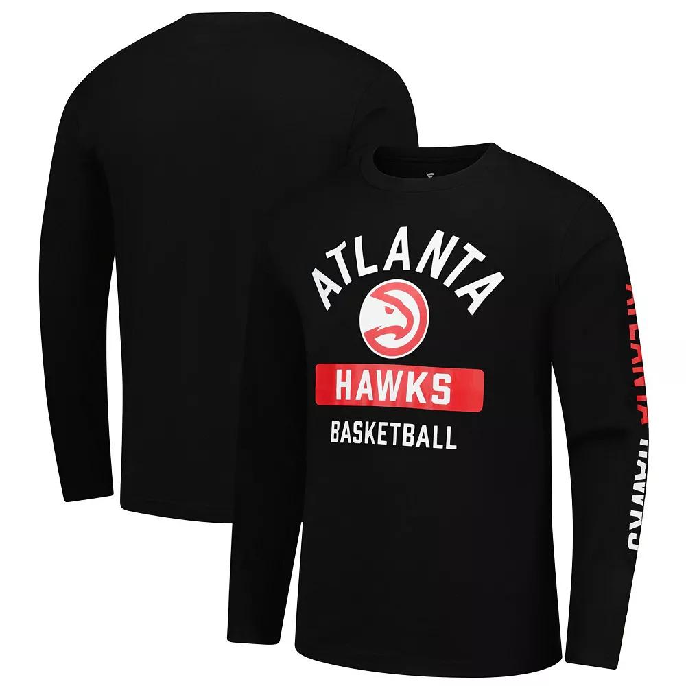 Men's Fanatics  Black Atlanta Hawks Long Sleeve T-Shirt, Size: XL Product Image