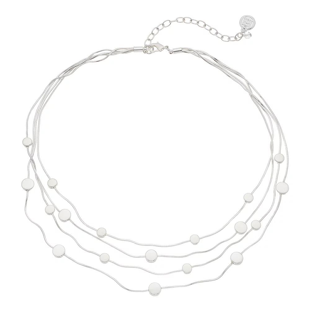 Napier Medallion Station Multi-Strand Necklace, Womens, Silver Tone Product Image